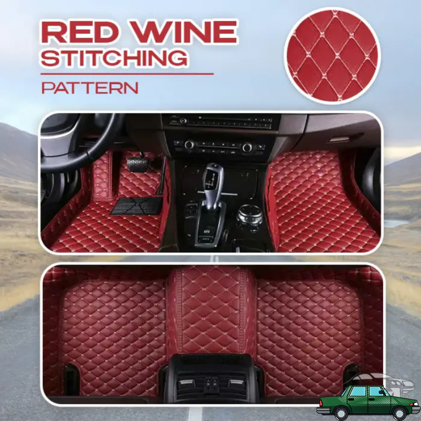 Waterproof PU Leather Car Floor Mats Set