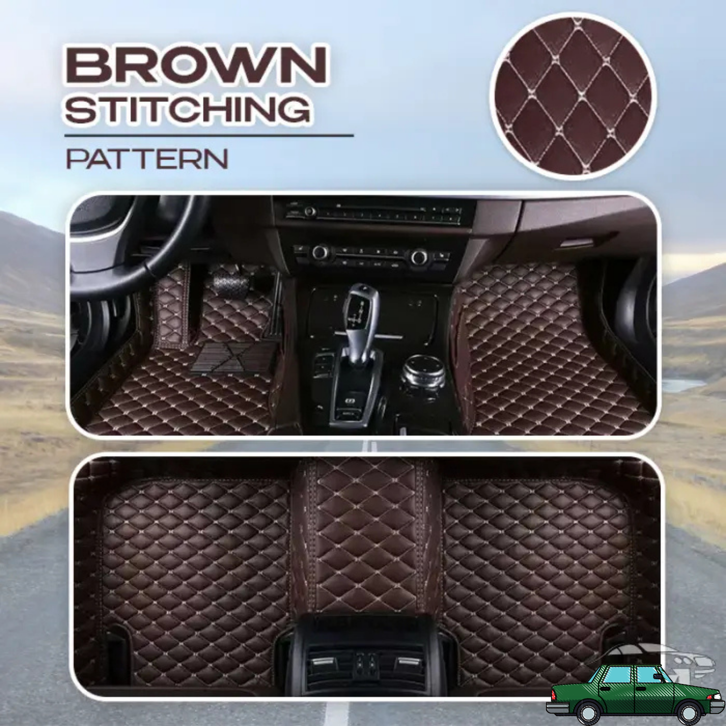 Waterproof PU Leather Car Floor Mats Set