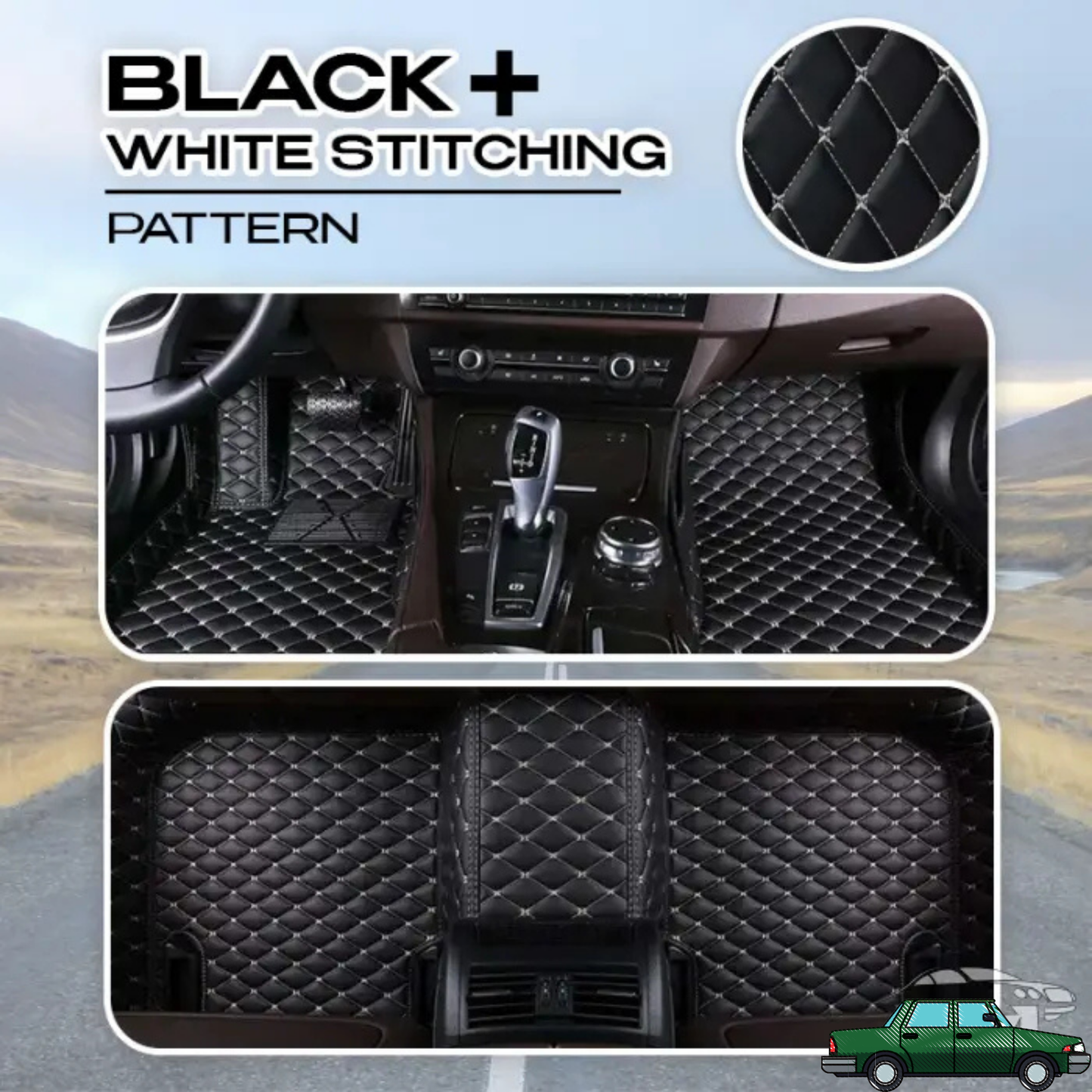 Waterproof PU Leather Car Floor Mats Set