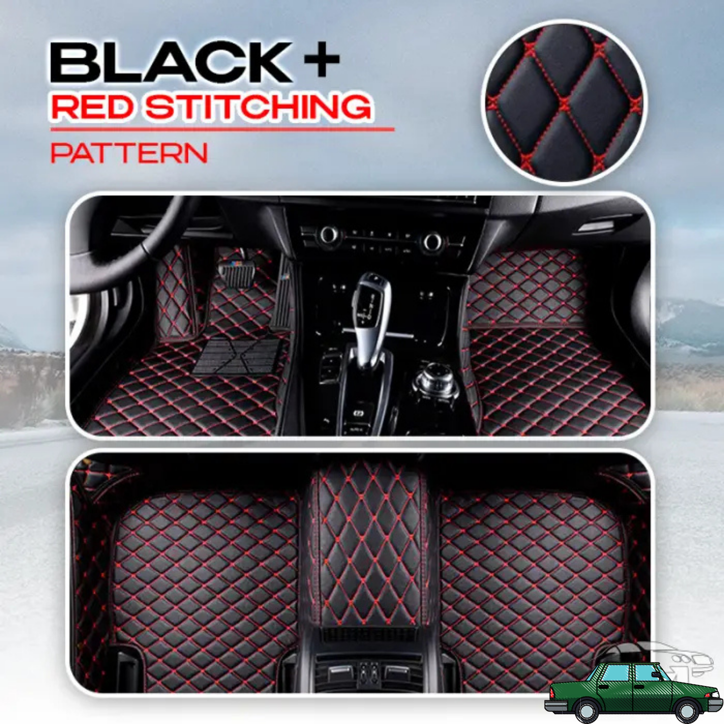 Waterproof PU Leather Car Floor Mats Set