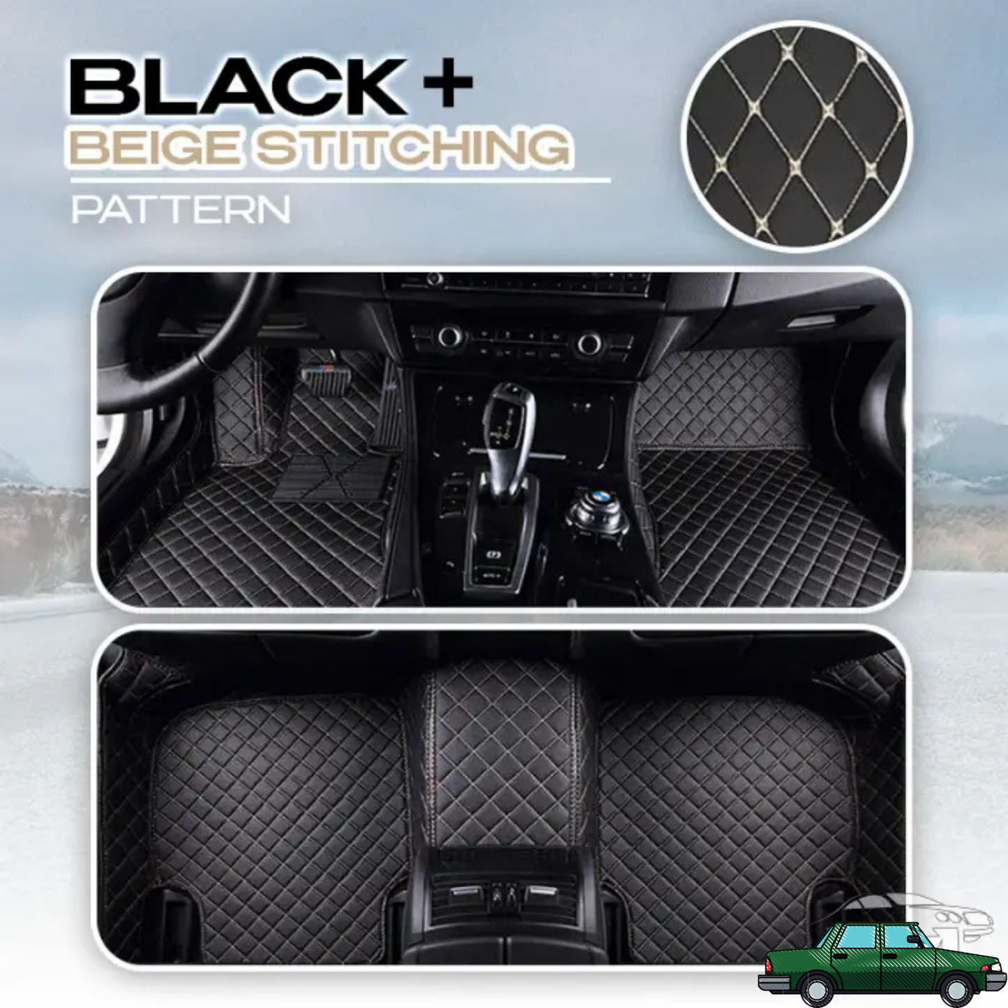 Waterproof PU Leather Car Floor Mats Set