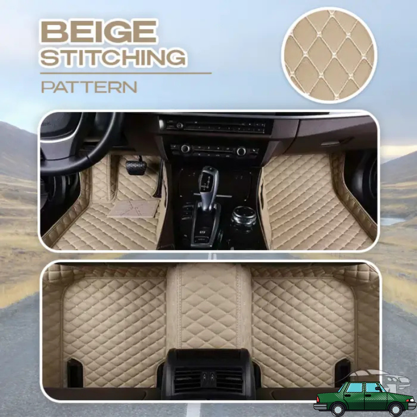 Waterproof PU Leather Car Floor Mats Set