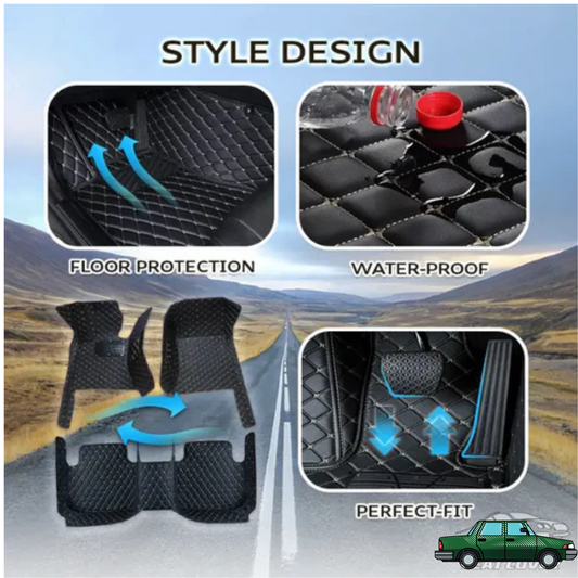 Waterproof PU Leather Car Floor Mats Set
