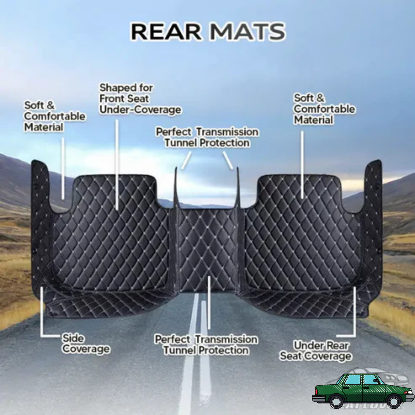 Waterproof PU Leather Car Floor Mats Set