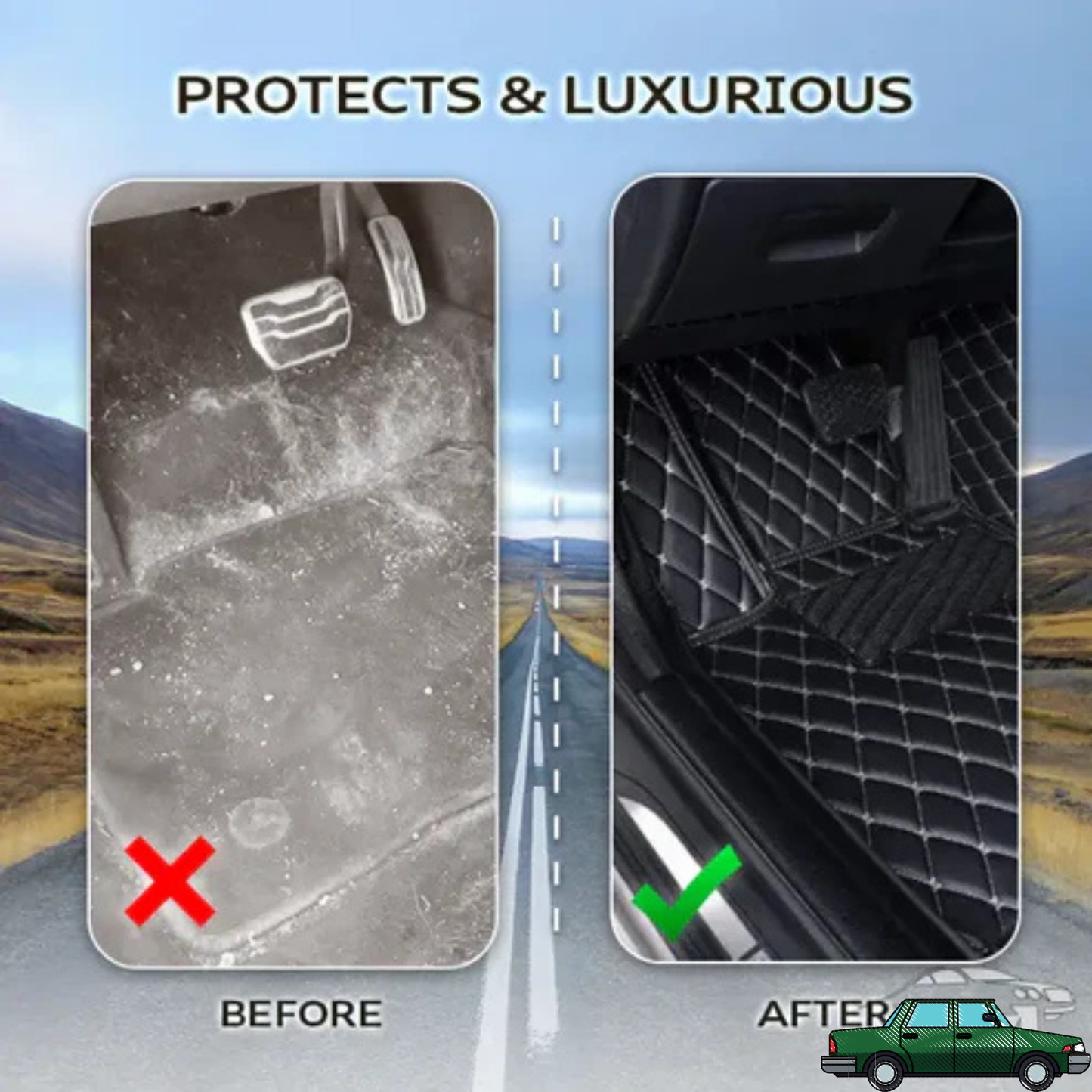 Waterproof PU Leather Car Floor Mats Set