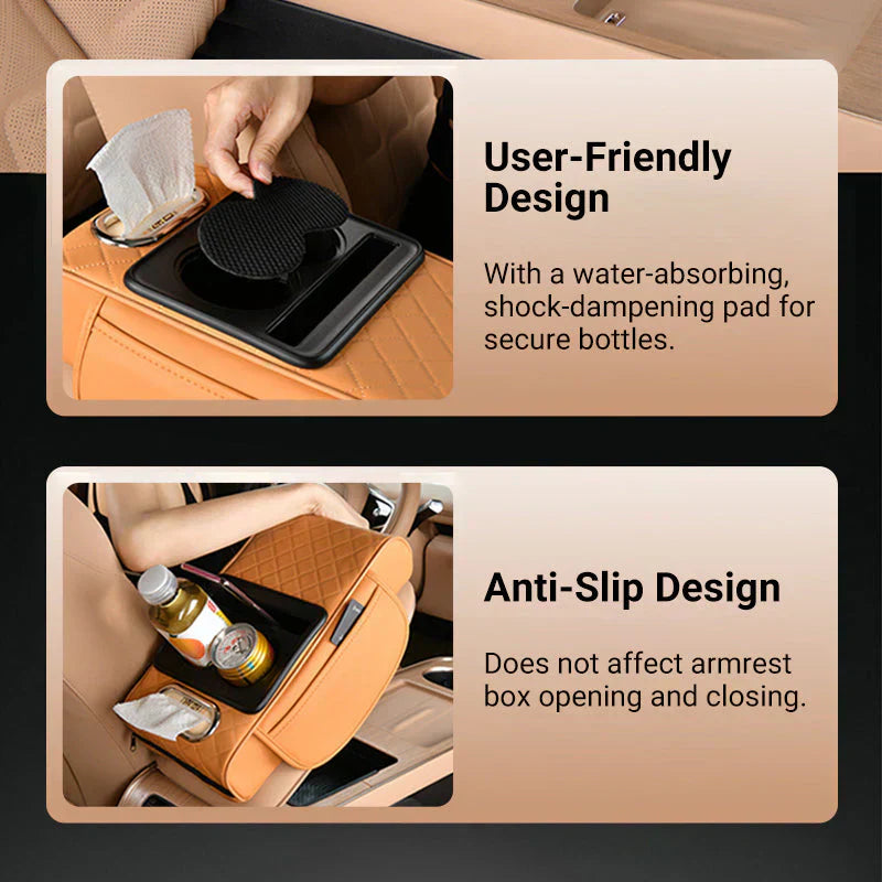 Multifunctional PU Leather Car Armrest Box Mat
