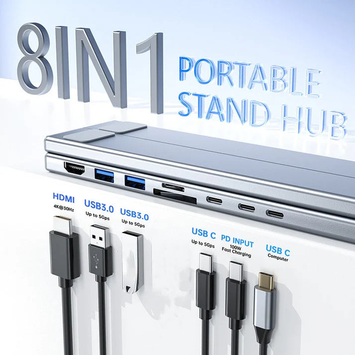 USB-C Docking Station Laptop Stand with 4K HDMI
