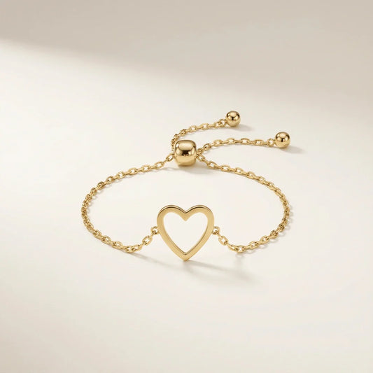 Simple Alloy Heart Bracelets for Couples